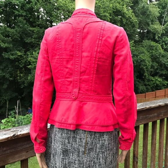 Anthropologie Elevenses Red Blazer Size 4 - Picture 2 of 8
